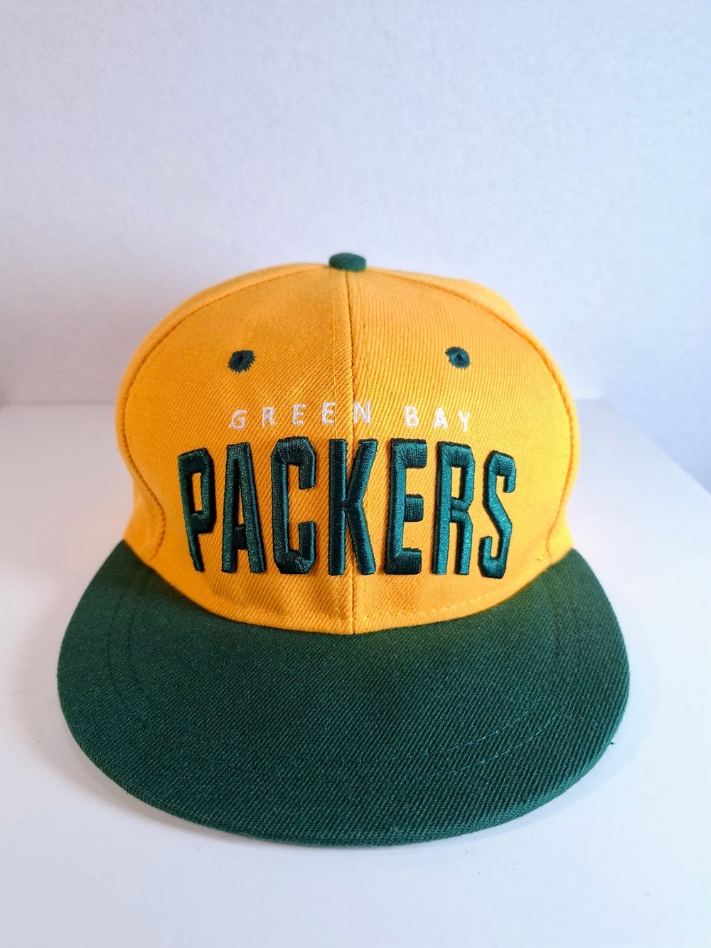 Vintage Green Bay Packers Yellow and Green Snapback Hat